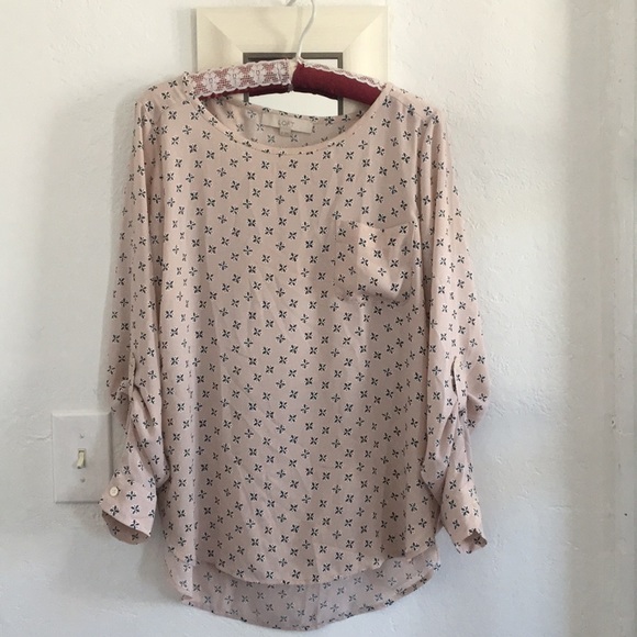 LOFT Blush blouse long sleeved - Picture 1 of 4